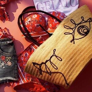 H&M Tan Tote with Black Design